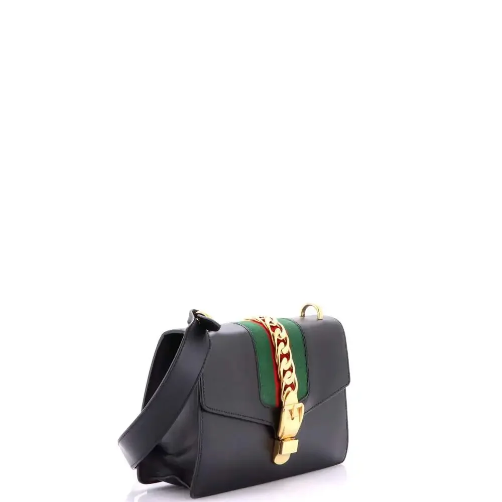 Gucci Sylvie Shoulder Bag Leather Small #242699G82B - Picture 2 of 9